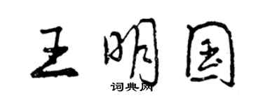 曾慶福王明國行書個性簽名怎么寫