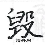 駱恆光寫的硬筆楷書毀