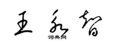 梁錦英王永智草書個性簽名怎么寫