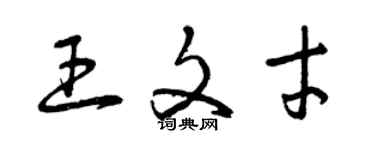 曾慶福王文才草書個性簽名怎么寫