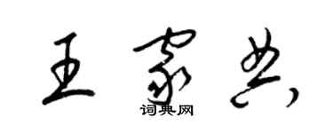 梁錦英王家典草書個性簽名怎么寫