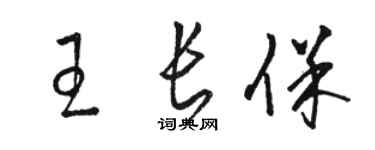 駱恆光王長保草書個性簽名怎么寫