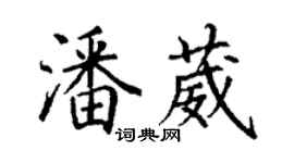 丁謙潘葳楷書個性簽名怎么寫
