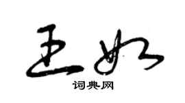 曾慶福王如草書個性簽名怎么寫