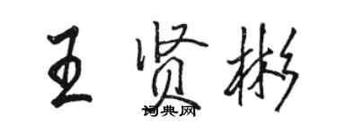 駱恆光王賢彬行書個性簽名怎么寫