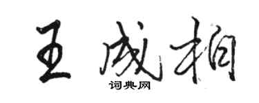 駱恆光王成柏行書個性簽名怎么寫