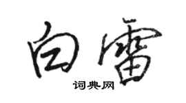 駱恆光白雷行書個性簽名怎么寫