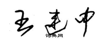 朱錫榮王連中草書個性簽名怎么寫