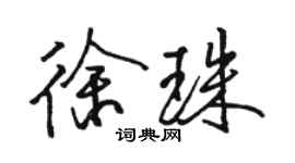 駱恆光徐珠行書個性簽名怎么寫