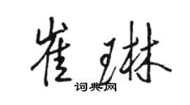 駱恆光崔琳行書個性簽名怎么寫