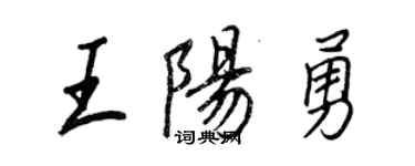 王正良王陽勇行書個性簽名怎么寫