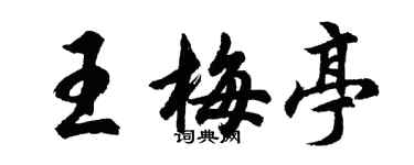 胡問遂王梅亭行書個性簽名怎么寫