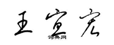 梁錦英王宜宏草書個性簽名怎么寫