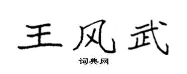 袁強王風武楷書個性簽名怎么寫
