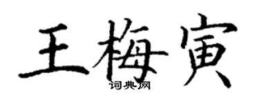 丁謙王梅寅楷書個性簽名怎么寫