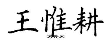 丁謙王惟耕楷書個性簽名怎么寫