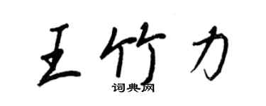 王正良王竹力行書個性簽名怎么寫