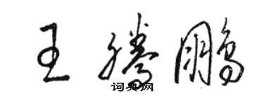 駱恆光王騰鵬草書個性簽名怎么寫