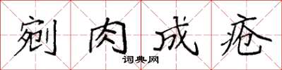 袁強剜肉成瘡楷書怎么寫