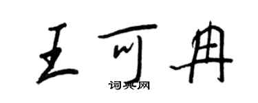 王正良王可冉行書個性簽名怎么寫