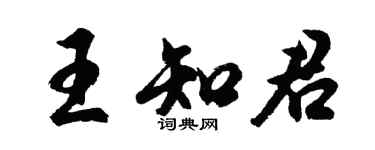 胡問遂王知君行書個性簽名怎么寫