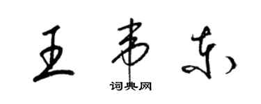 梁錦英王韋東草書個性簽名怎么寫