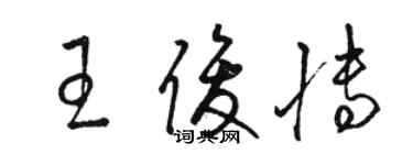 駱恆光王俊博草書個性簽名怎么寫