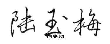 駱恆光陸玉梅行書個性簽名怎么寫