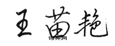 駱恆光王苗艷行書個性簽名怎么寫