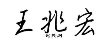 王正良王兆宏行書個性簽名怎么寫