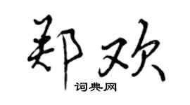 曾慶福鄭歡行書個性簽名怎么寫