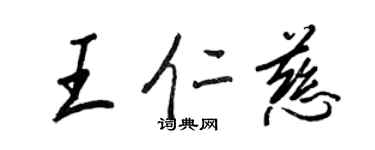 王正良王仁慈行書個性簽名怎么寫