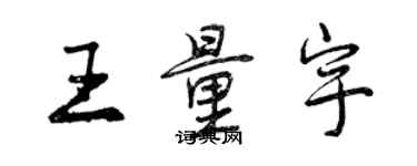 曾慶福王量宇行書個性簽名怎么寫