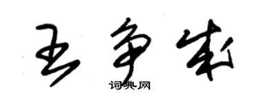 朱錫榮王爭成草書個性簽名怎么寫