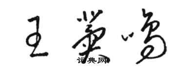 駱恆光王冀鳴草書個性簽名怎么寫