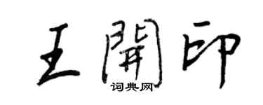 王正良王開印行書個性簽名怎么寫