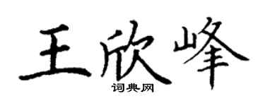 丁謙王欣峰楷書個性簽名怎么寫