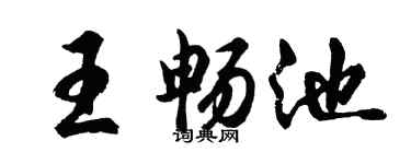 胡問遂王暢池行書個性簽名怎么寫
