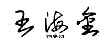 朱錫榮王海金草書個性簽名怎么寫