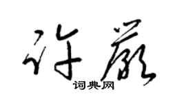 梁錦英許嚴草書個性簽名怎么寫