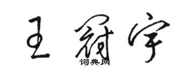 駱恆光王冠宇草書個性簽名怎么寫