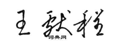 駱恆光王獻程草書個性簽名怎么寫