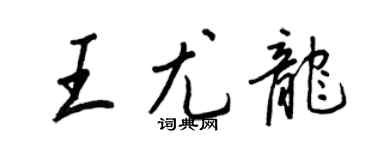 王正良王尤龍行書個性簽名怎么寫