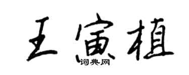 王正良王寅植行書個性簽名怎么寫