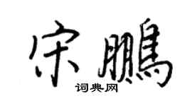 王正良宋鵬行書個性簽名怎么寫