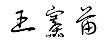 曾慶福王賽苗草書個性簽名怎么寫