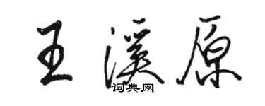 駱恆光王溪原行書個性簽名怎么寫