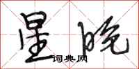 段相林星晚行書怎么寫