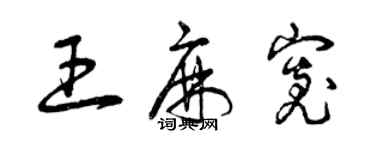 曾慶福王麻寬草書個性簽名怎么寫