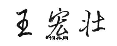 駱恆光王宏壯行書個性簽名怎么寫